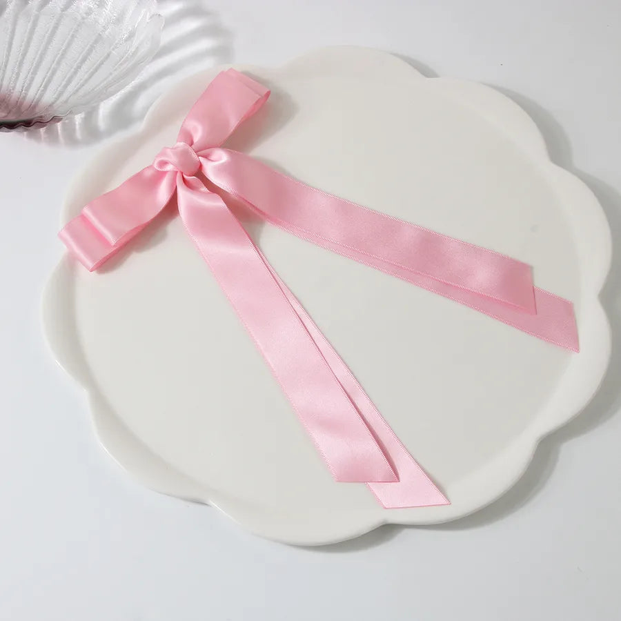 Women's Sweet Simple Style Classic Style Solid Color Bow Knot Cloth Hair Clip
