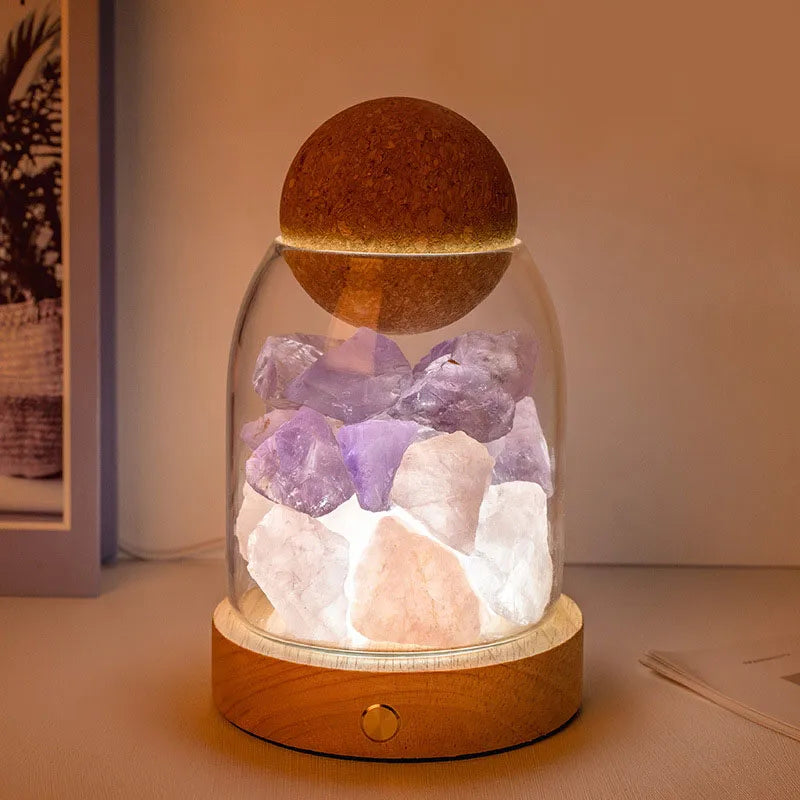 Chinoiserie Retro Geometric Crystal Ornaments Aromatherapy Small Night Lamp Lighting Accessories