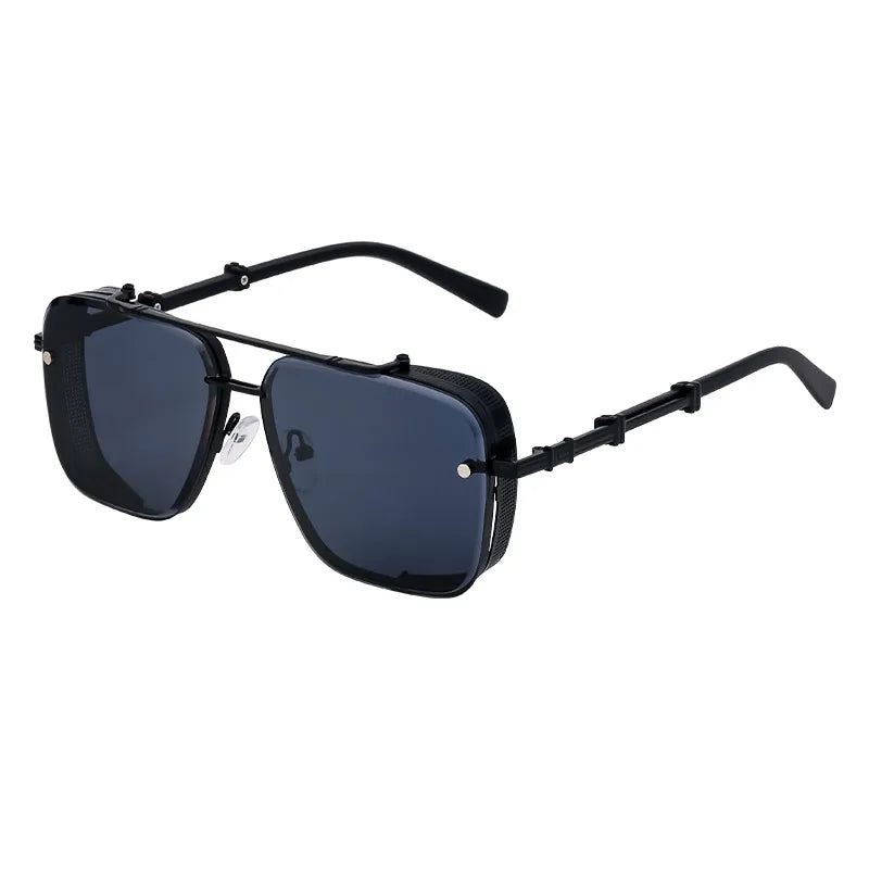 Retro Classic Style Geometric Pc Square Full Frame Men's Sunglasses