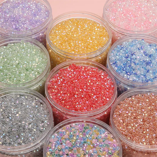 4mm Facet Rainbow Rhombus Crystal Beads Glass DIY Handmade Loose Beads Material Jewelry Accessories Ornament Making Kit