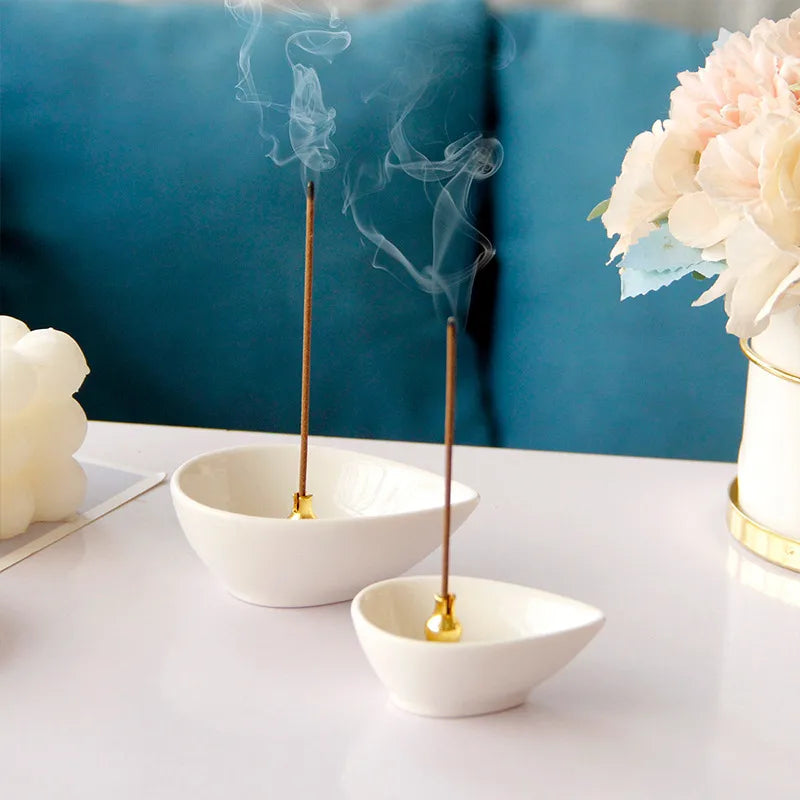 Simple Style Water Droplets ceramics Incense Burner Artificial Decorations