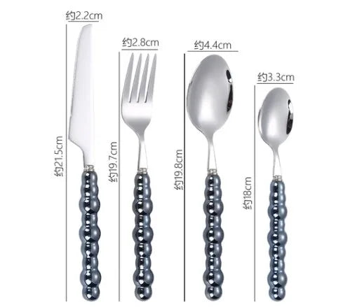 baroque style solid color stainless steel tableware 1 piece 1 set
