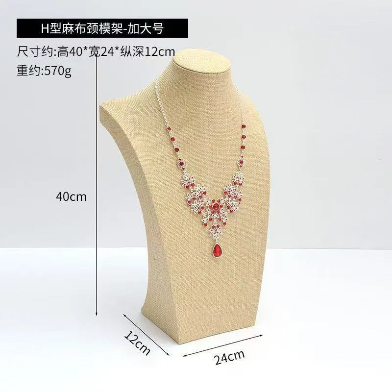 Modern Simplicity Jewelry Necklace Display Stand Counter Display Props Mannequin Pendant Holder Velvet Leather Material