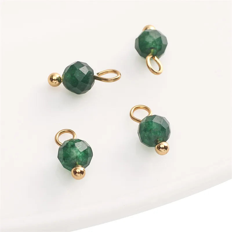 Handmade Natural Stone Pendant Beads Small Drop Earrings Bracelet Necklace Weaving Material Accessories Simple Style Jewelry