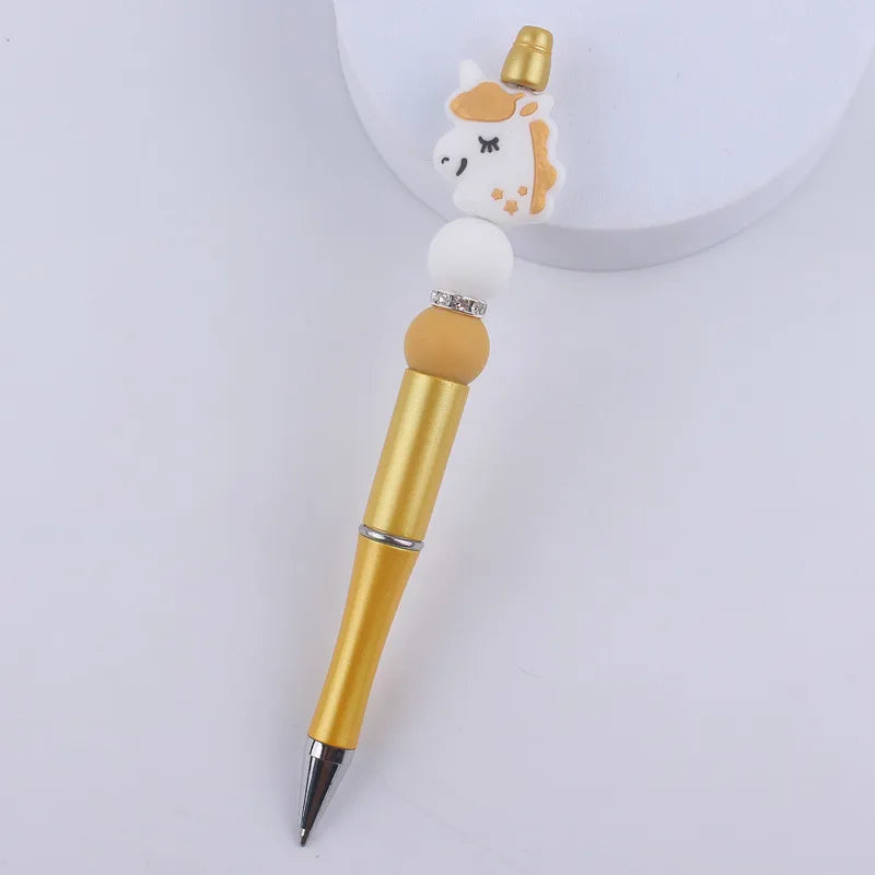 creative cartoon animal silicone bead color ballpoint pen