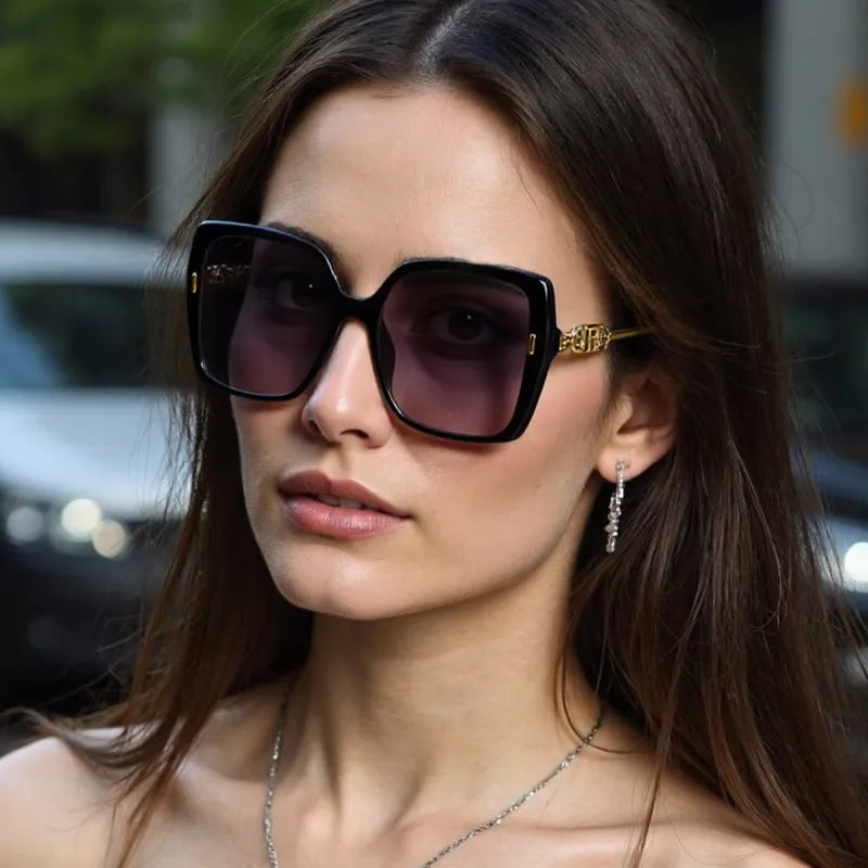 Casual Elegant Retro Solid Color Pc Square Full Frame Women's Sunglasses