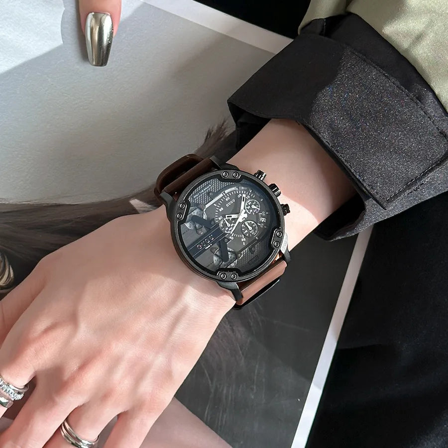 simple style solid color buckle quartz men's watches