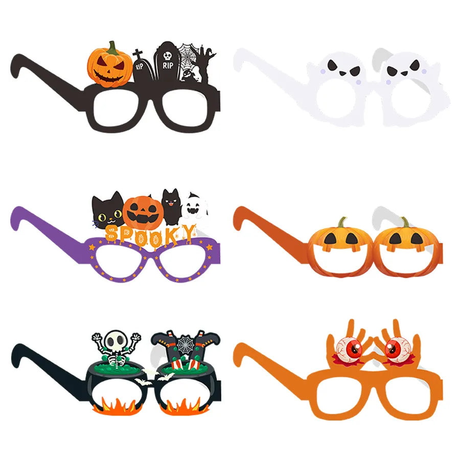 Halloween Party Decoration Costume Party Masquerade Ghost Pumpkin Bat Eyeglasses Theme Props Printed Processed