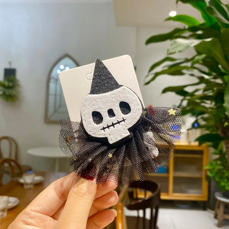 cartoon style pumpkin ghost alloy hair clip 1 piece