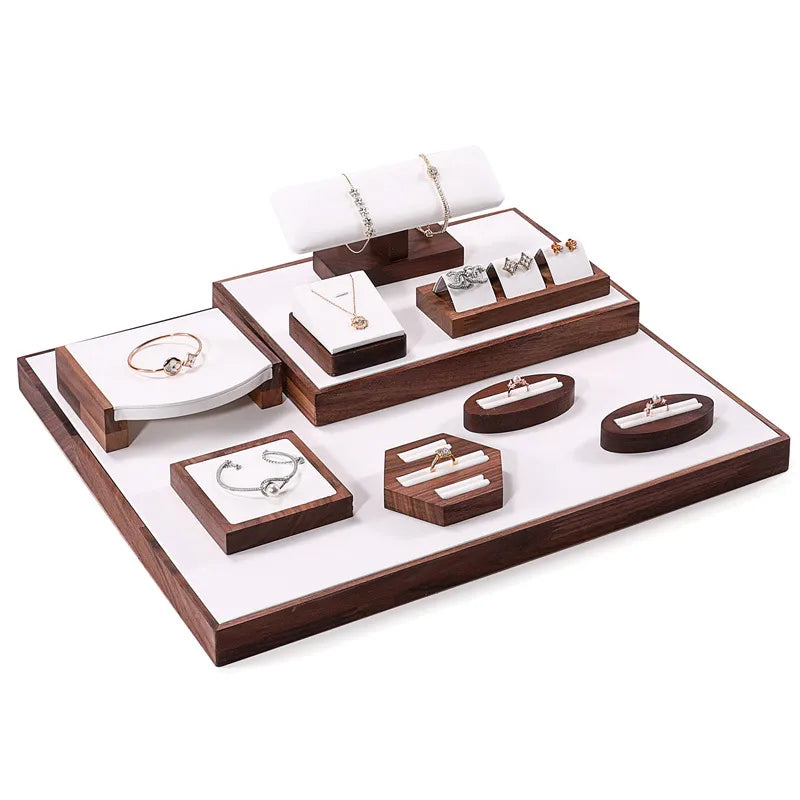 Walnut Jewelry Set Display Stand Necklace Pendant Showcase Stand High-End Feelings Craftsmanship Meticulously Designed