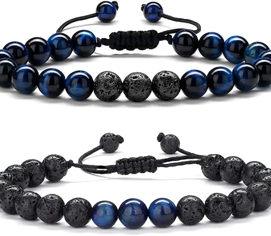 fashion geometric natural stone knitting bracelets