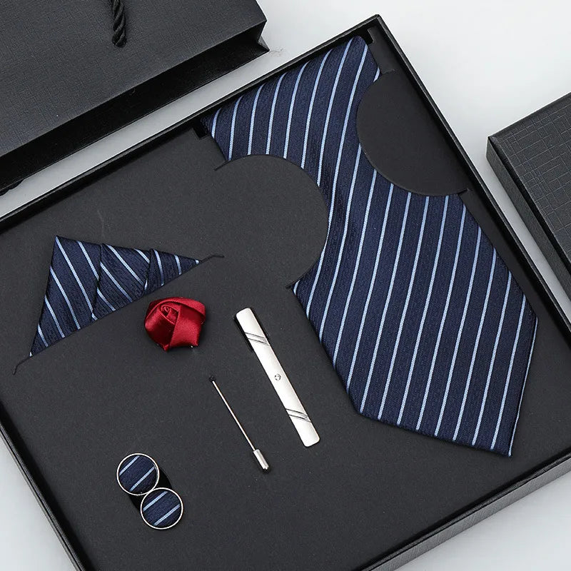 business stripe arrow solid color polyester yarn men's tie