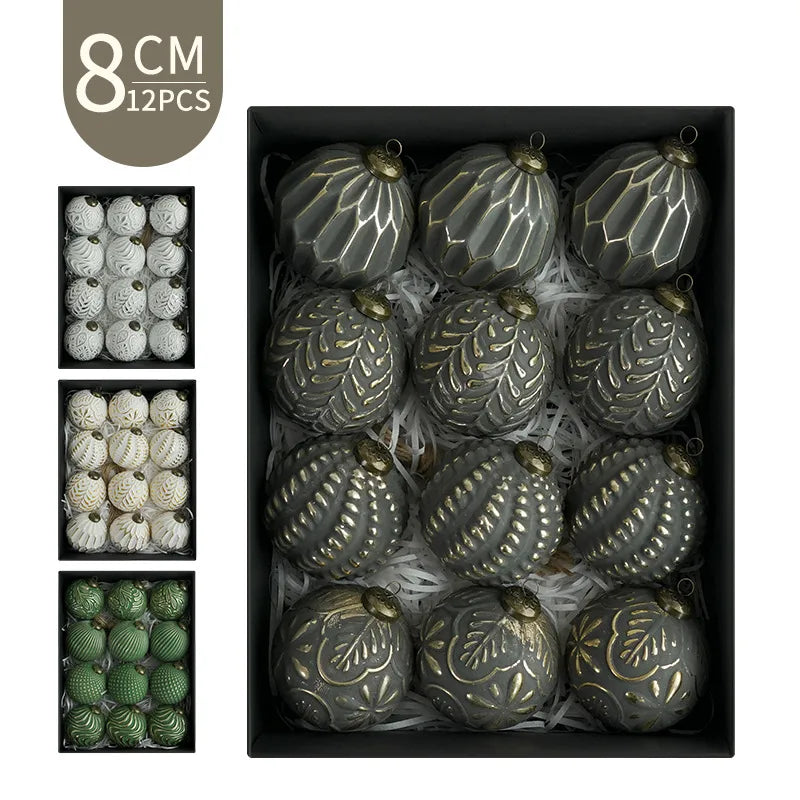 Decorative Antique Christmas Ball Ornaments 8cm Size American Style Christmas Tree Hanging Decorations And Display Pieces