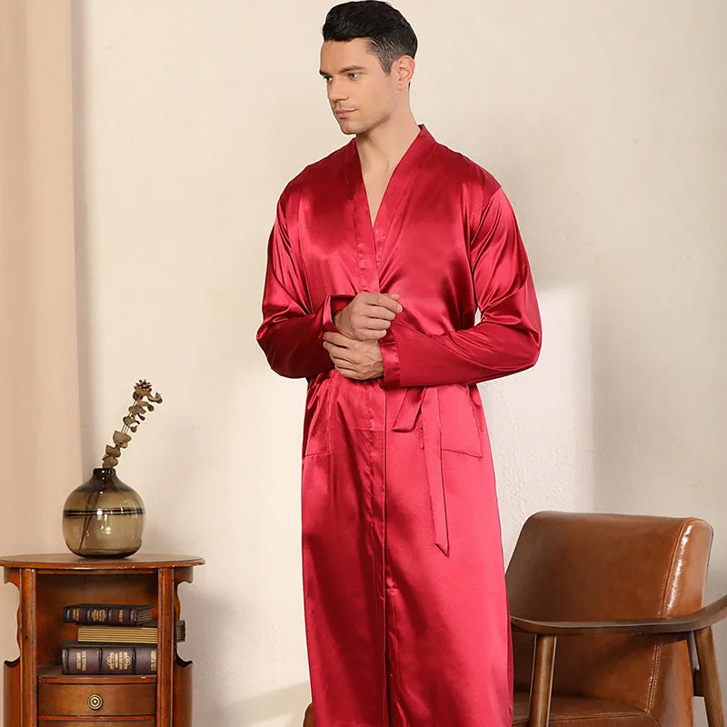 Holiday Men's Vacation Simple Style Solid Color Imitated Silk Polyester Pajama Sets