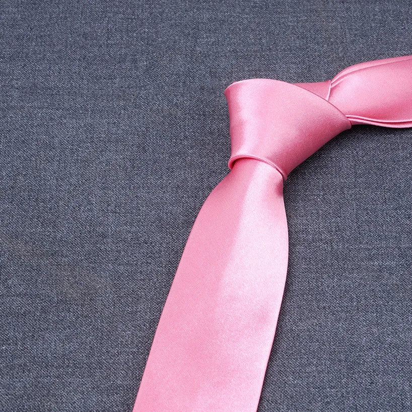 formal solid color polyester satin unisex tie