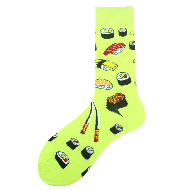 men's casual geometric cotton crew socks a pair