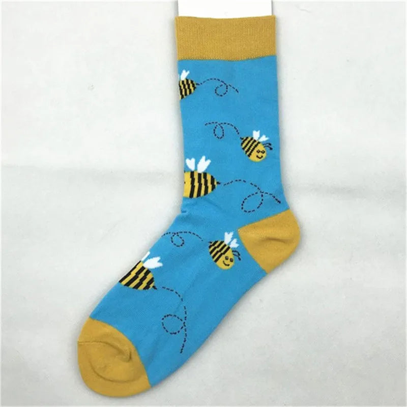 unisex casual geometric cotton crew socks a pair