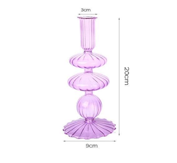 Artistic Geometric Glass candlestick Artificial Decorations