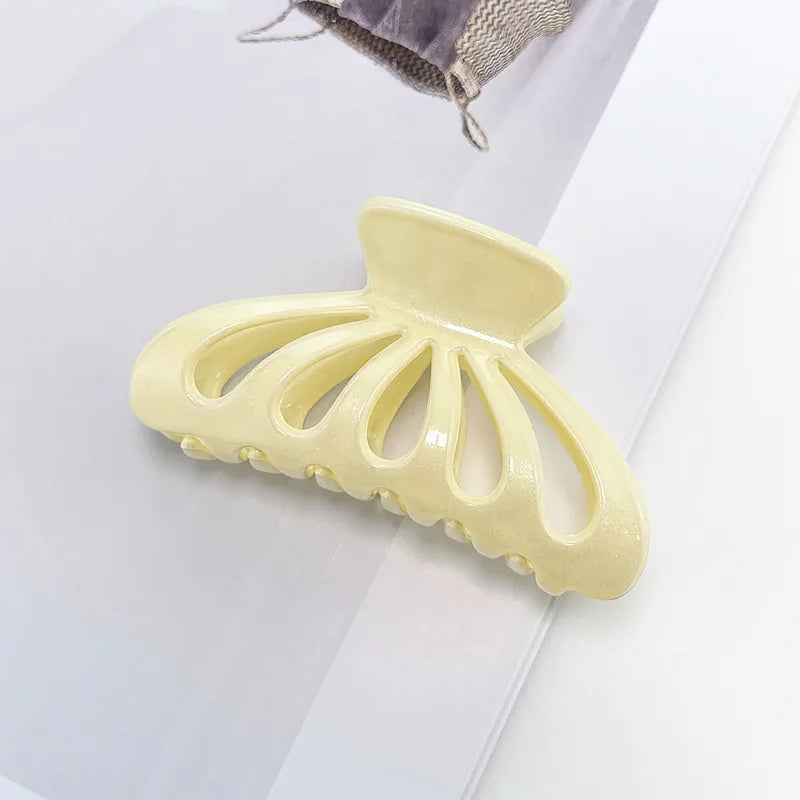 Thick Acrylic Hair Clips Cute Sweet Dopaamine Crown Grab Clips Shark Fin Sensation Solid Color Hair Clips For Women