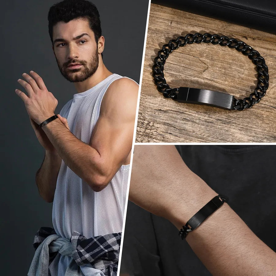 Punk Simple Style Solid Color 304 Stainless Steel Bracelets In Bulk