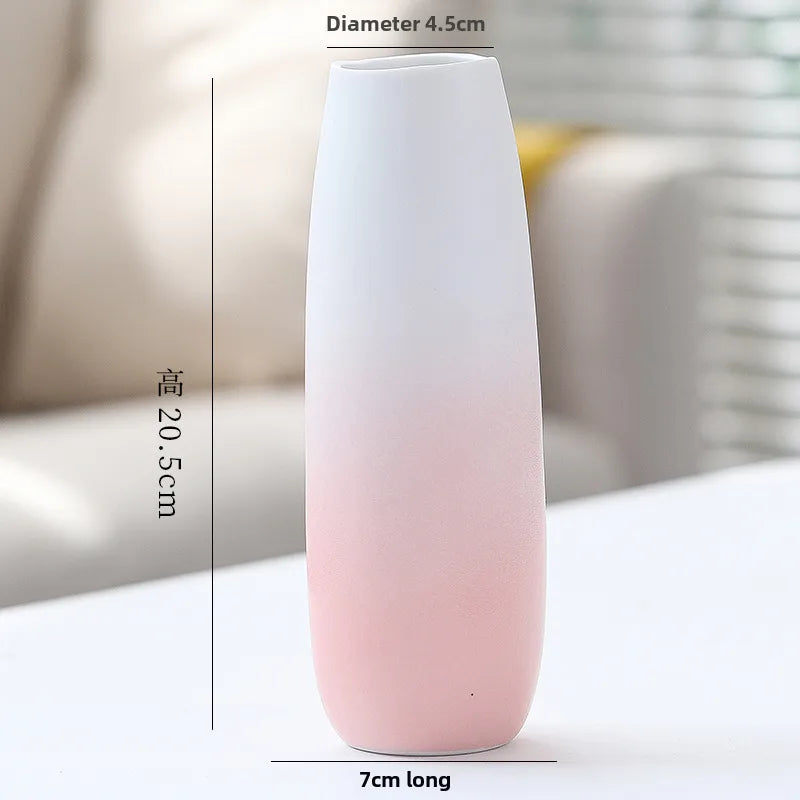 Simple Modern Star Ceramic Vase Ornaments Living Room White Porcelain Fresh Dried Flower Creative Ceramic Flower Set