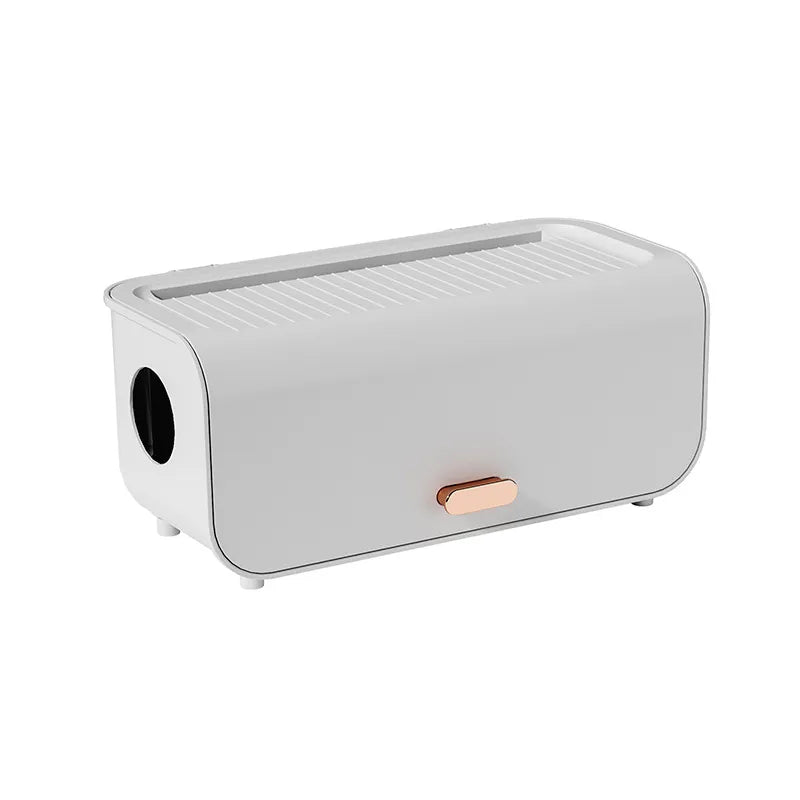 Wire storage box household power cord plug block data cable socket set top box light luxury desktop hub box