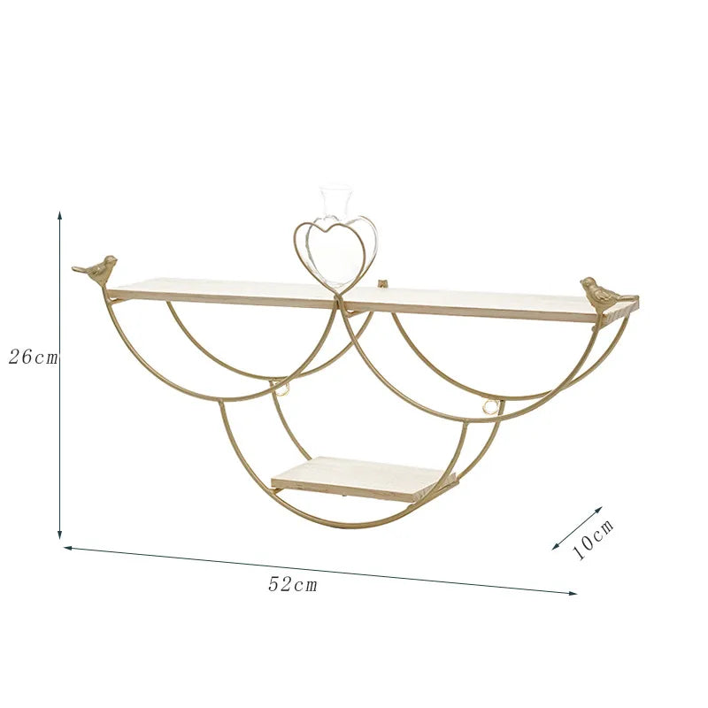 Wall Wrought Iron Storage Rack European Style Living Room Wall Handmade Ornaments Storage Shelf Bedroom Room Decorations