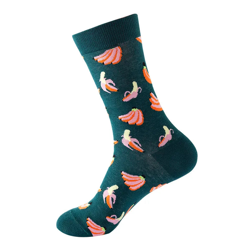 Unisex Cute Modern Style Pineapple Watermelon Banana Cotton Ankle Socks A Pair