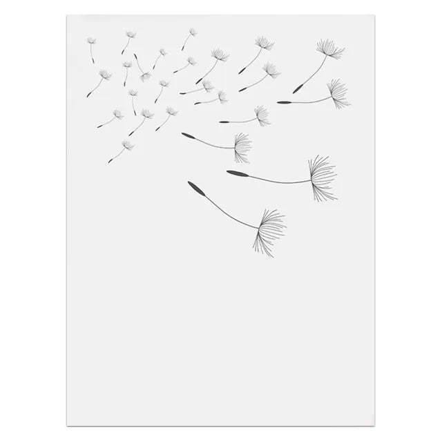 Casual Pastoral Letter Dandelion Canvas Canvas Wall Art