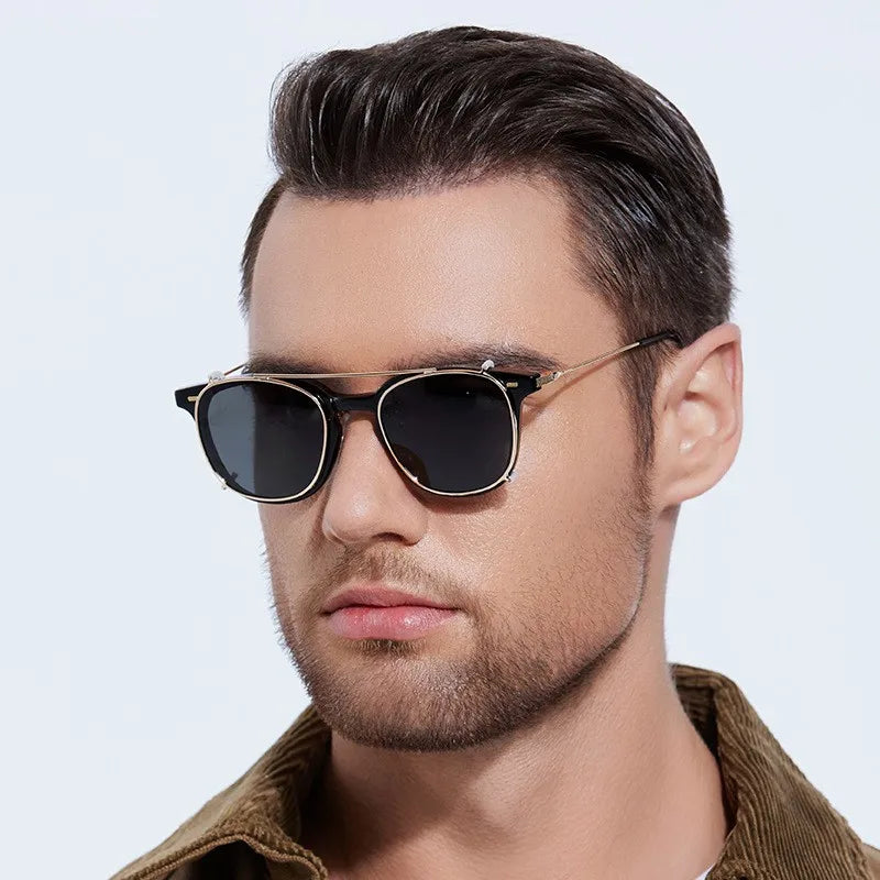 Casual Simple Style Solid Color Tac Round Frame Full Frame Men's Sunglasses