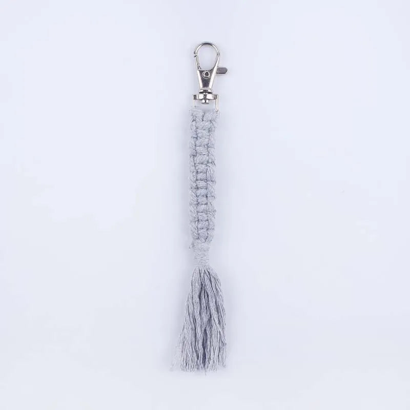 simple style korean style solid color cotton unisex bag pendant keychain