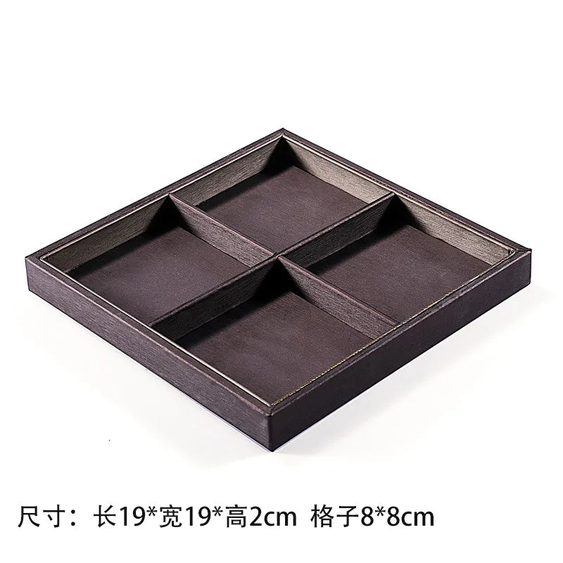Matte Leather Jewelry Display Tray Earring Bracelet Storage Plate Loose Beads Pin Ring Holder Necklace Stand Luxury Design