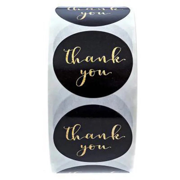 copperplate sticker pack black foil stamping thank you baking sticker