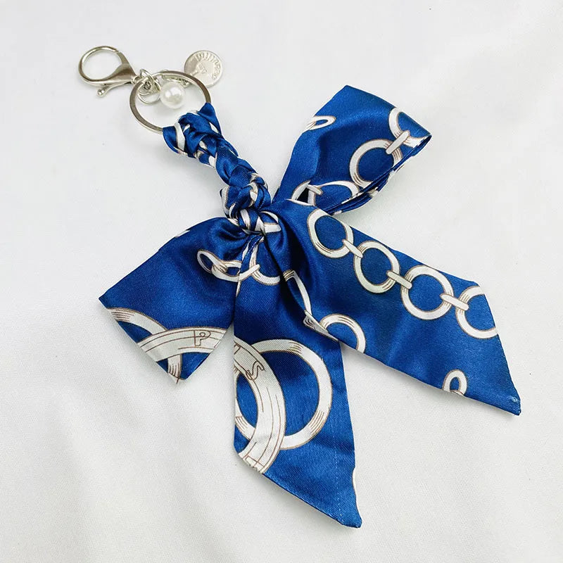 Sweet Simple Style Bow Knot Cloth Metal Unisex Bag Pendant Keychain
