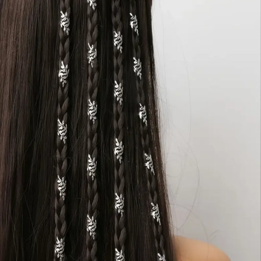 40 Pieces of Hot DIY Wig Decorations, Dreadlocks Ornament Accessories, Iron Hoop Hollow Hair Extension Ring