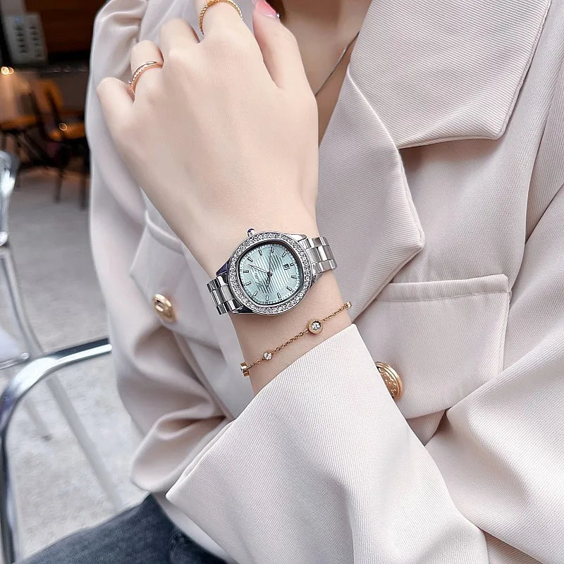 Casual Simple Style Commute Round Double Side Snaps Buckle Quartz Watch