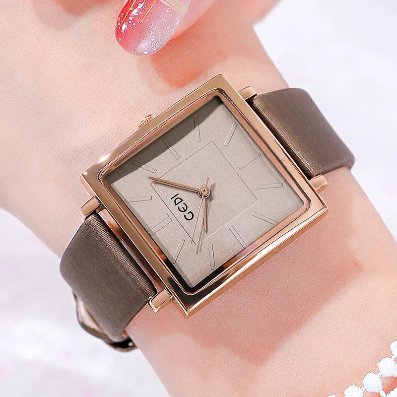 Simple Style Solid Color Buckle Quartz Watch Women's Watches