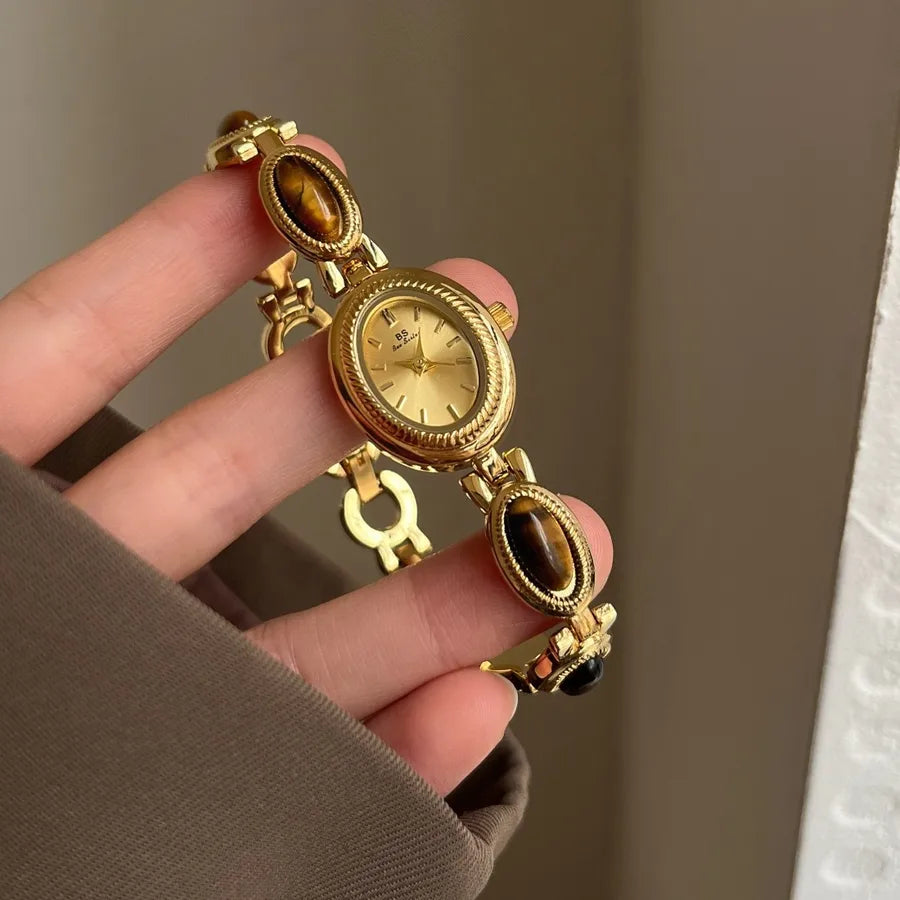 Elegant Glam Luxurious Oval Jewelry Buckle Quartz Watch
