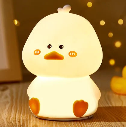 TikTok Hot Creative Cartoon Cute Duck Doll Baby Animal Charging Silicone Night Light Spot Wholesale