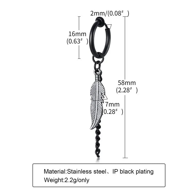 1 Piece Punk Cool Style Cross chain 201 Stainless Steel Ear Cuffs