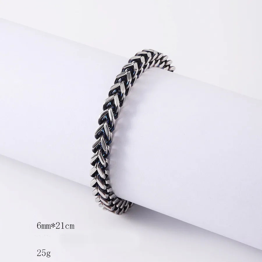 Hip-Hop Geometric 201 Stainless Steel Plating Men's Bracelets Men Chain Bracelets