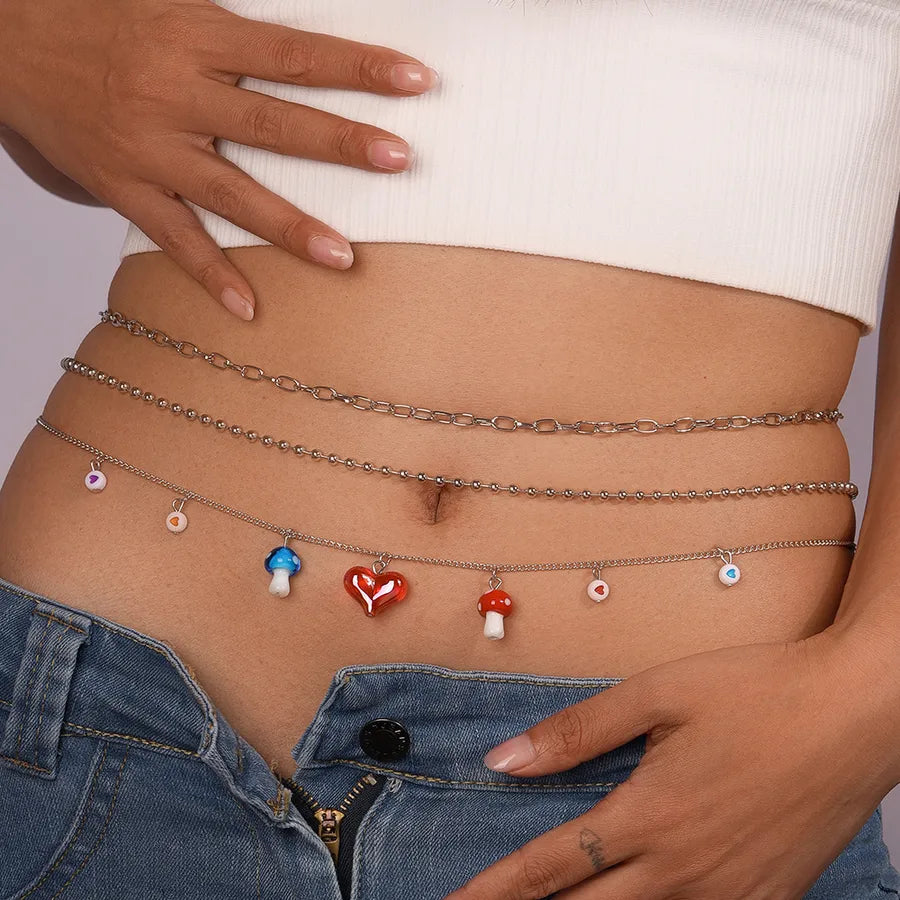Ornament New Fashion Hot Selling Three-Dimensional Mushroom Love Waist Chain Suit All-Matching Sexy Belt Ornament