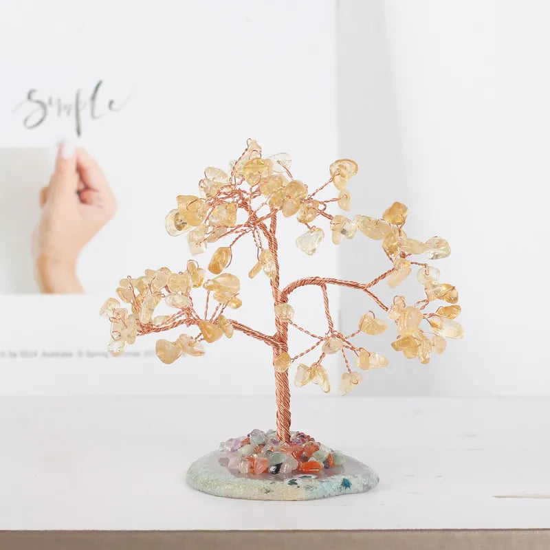 Simple Style Tree Crystal Agate copper wire Ornaments Artificial Decorations