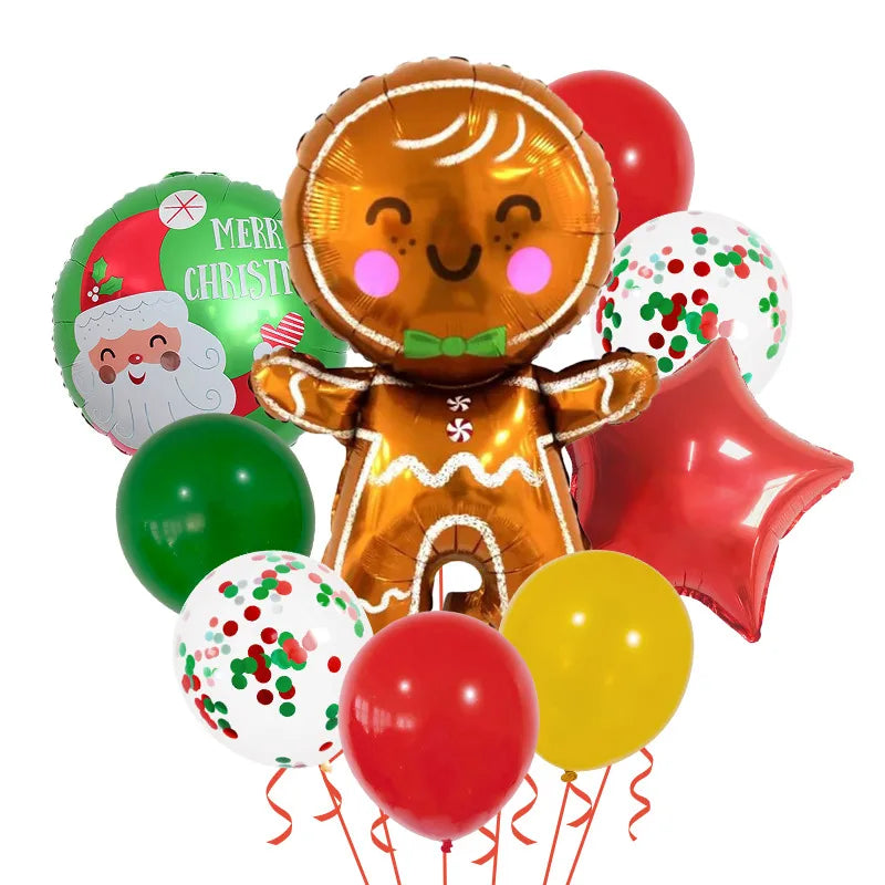 Christmas Nordic Style Cute Modern Style Christmas Tree Santa Claus Letter Aluminum Film Christmas Party Festival Balloons