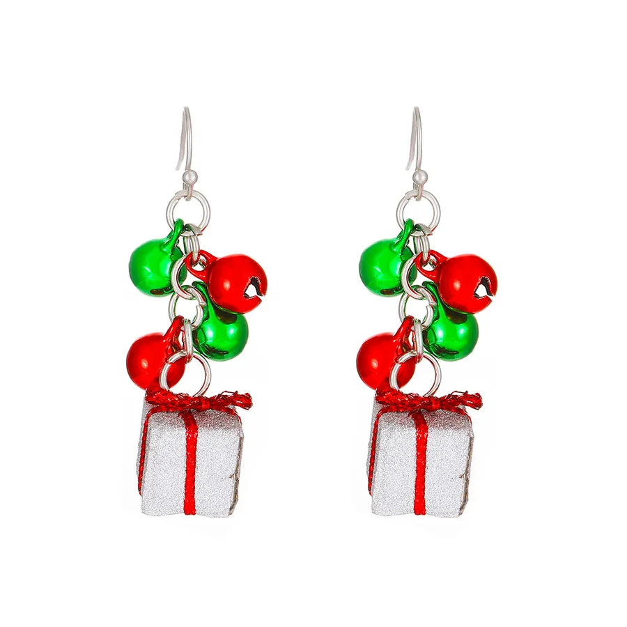 fashion christmas tree alloy enamel inlay artificial gemstones women's drop earrings 1 pair
