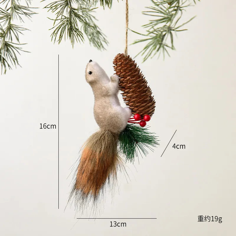 Creative Squirrel Christmas Decoration Small Hanging Ornament Realistic squirrel design Perfect gift for holiday decoration