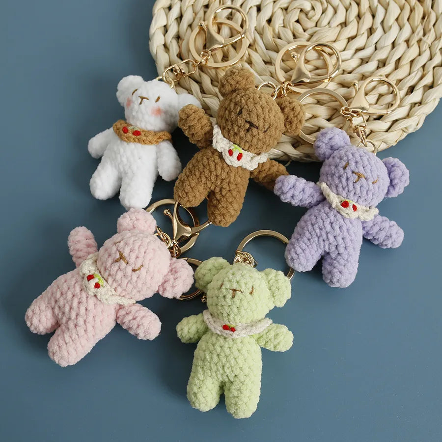 1 Piece Cute Animal Hand knitting yarn Bag Pendant Keychain