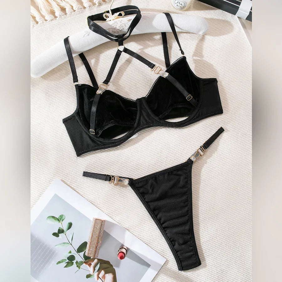 Women's Sexy Solid Color Sexy Lingerie Sets Indoor Home Sexy Lingerie