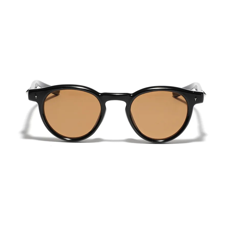 classic style solid color ac round frame full frame men's sunglasses