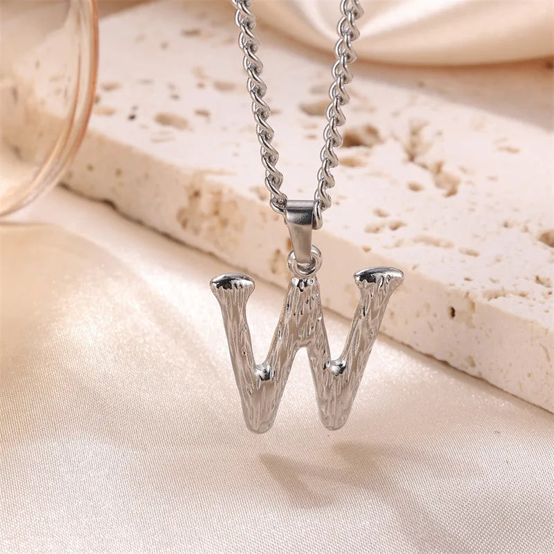 Wholesale Jewelry Sweet Simple Style Artistic Letter 201 Stainless Steel 304 Stainless Steel 18K Gold Plated Plating Pendant Necklace